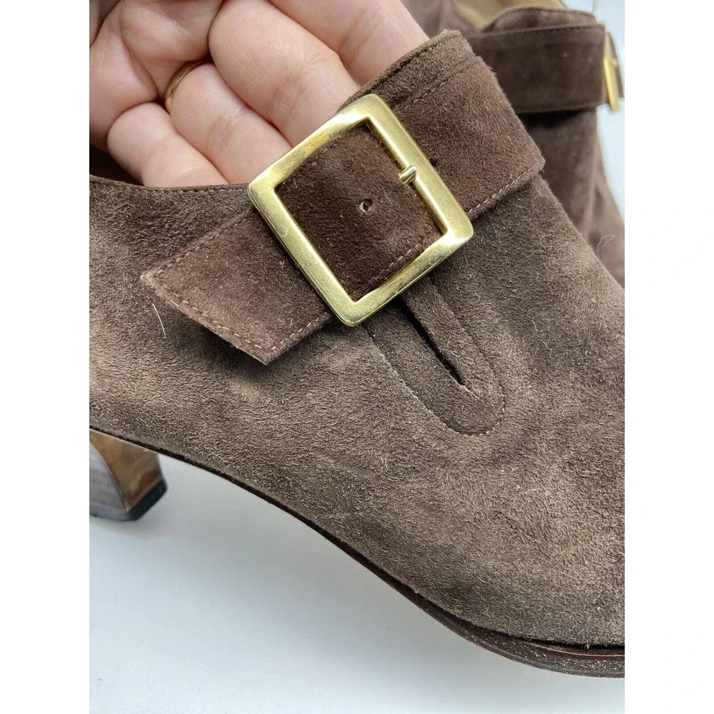 Bob Ellis Shoes Women 8.5 Vintage Claudia City All Leather Buckle Italy Heel‎